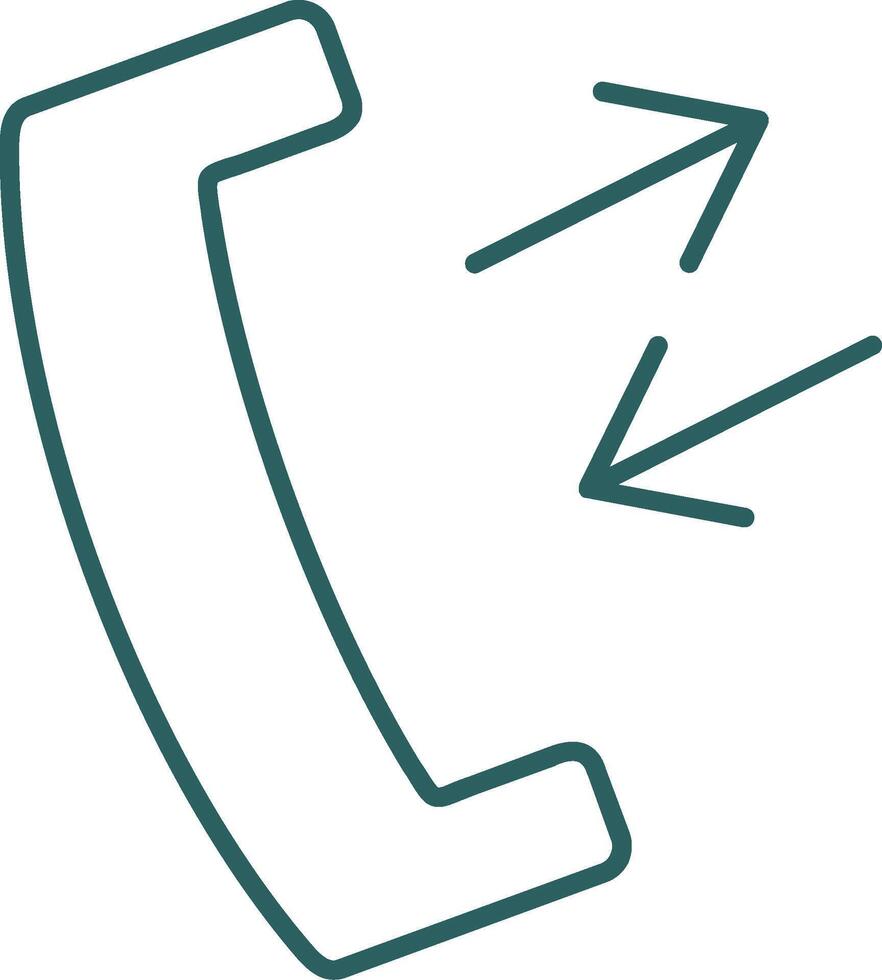 Phone Receiver Line Gradient Round Corner Icon vector