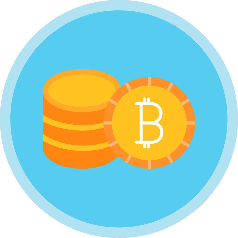 Bitcoin Flat Multi Circle Icon vector