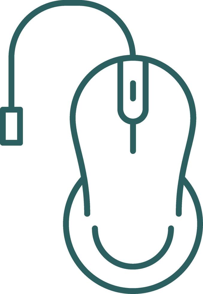 Mouse Line Gradient Round Corner Icon vector