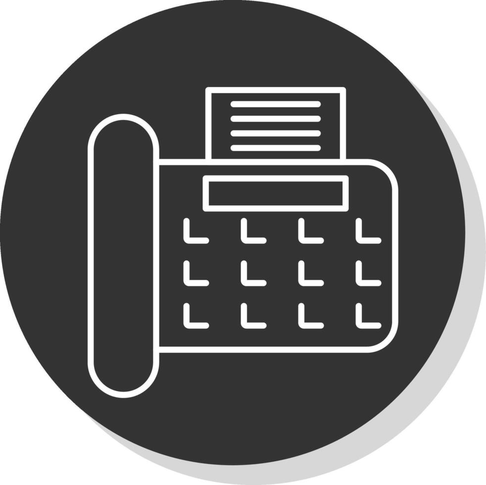 Fax Line Grey Circle Icon vector