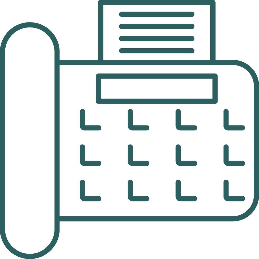 Fax Line Gradient Round Corner Icon vector