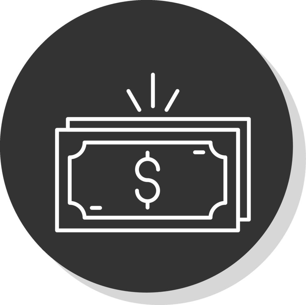 Money Line Grey Circle Icon vector