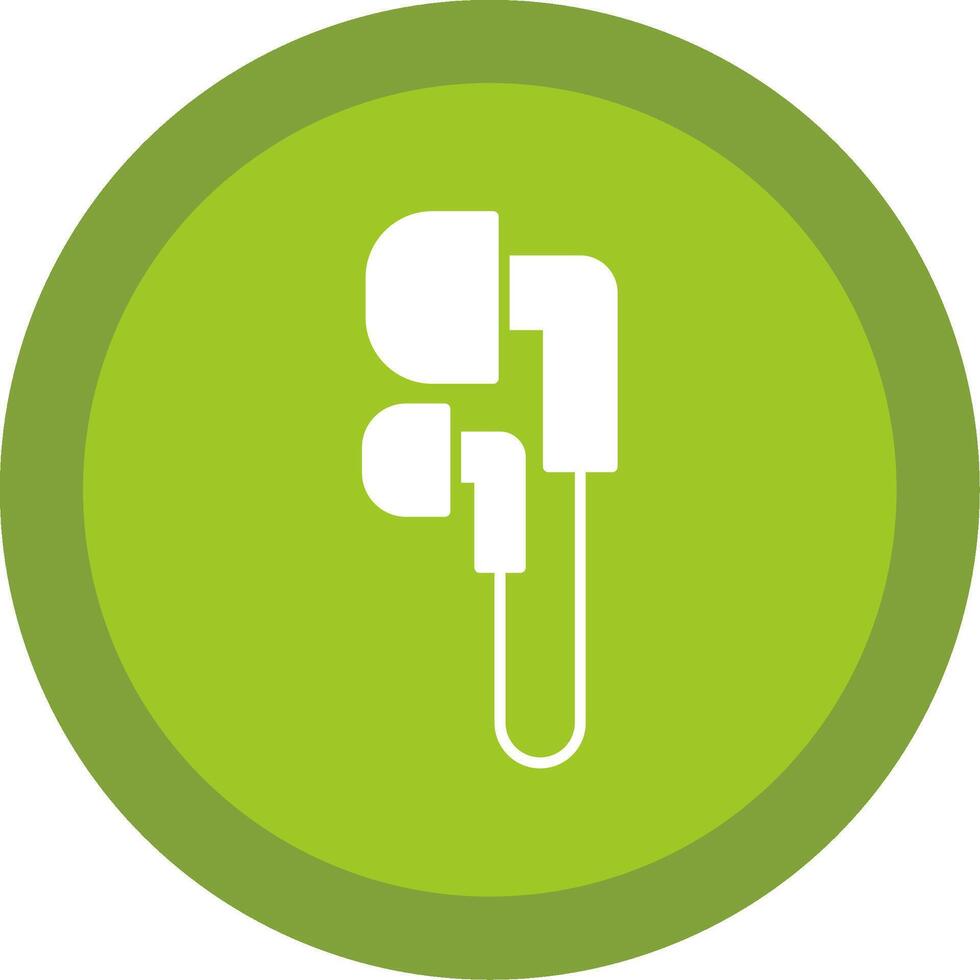 Earphones Glyph Multi Circle Icon vector