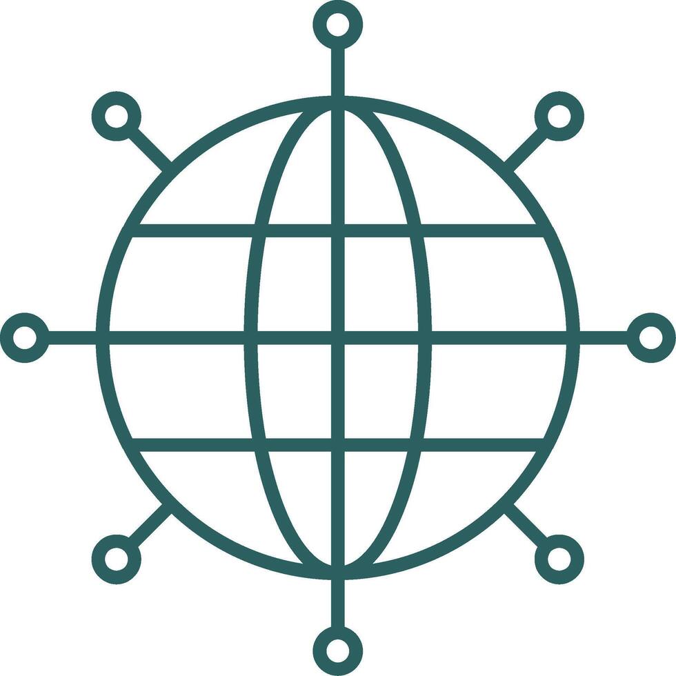 Networking Line Gradient Round Corner Icon vector
