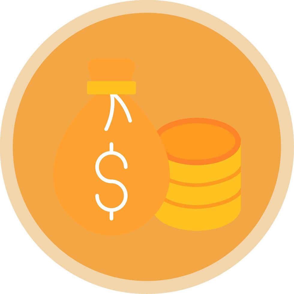 Money Bag Flat Multi Circle Icon vector