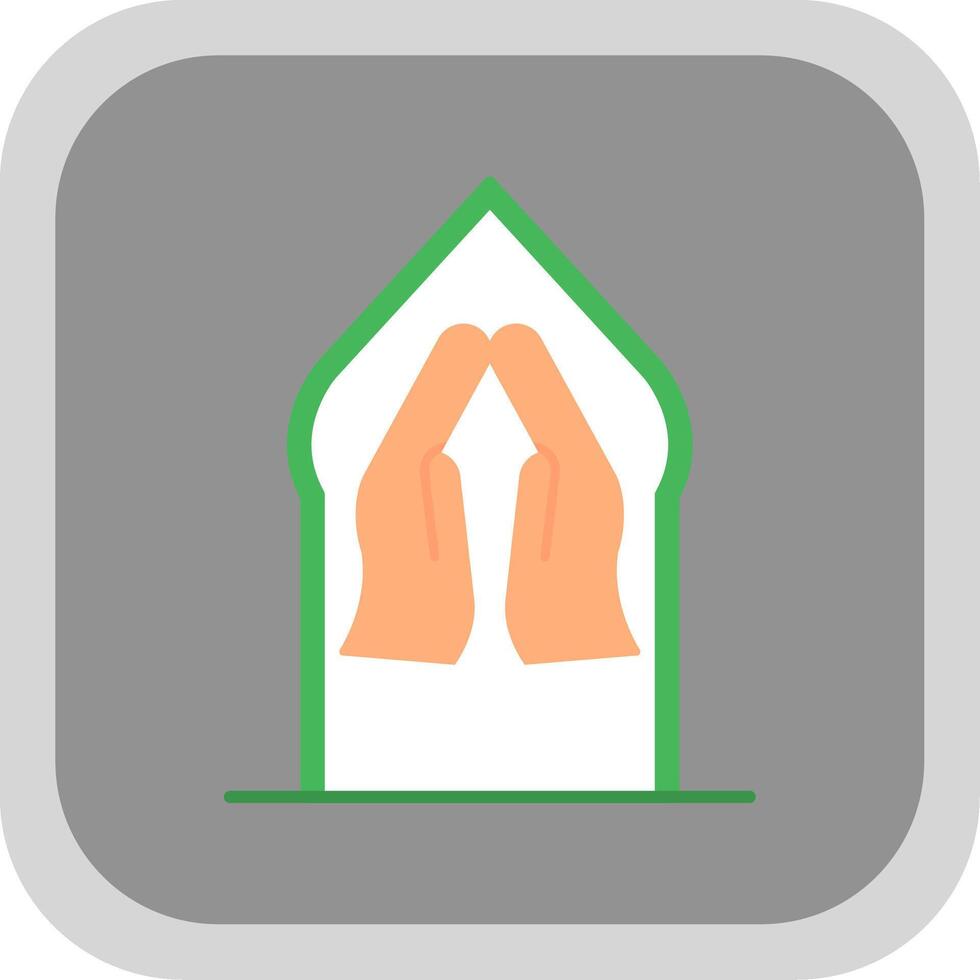 Pray Flat Round Corner Icon vector