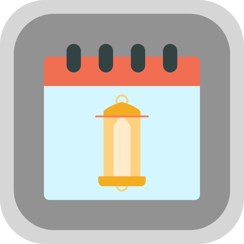 Calendar Flat Round Corner Icon vector