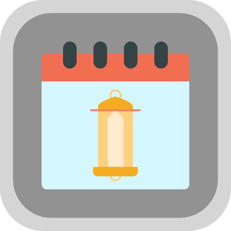 Calendar Flat Round Corner Icon vector