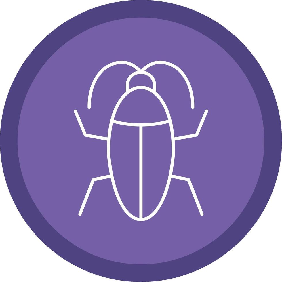 cucaracha línea multi circulo icono vector