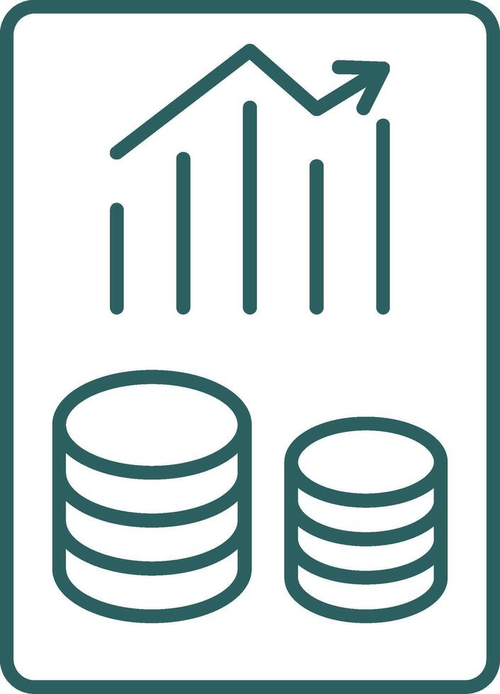 Finance Report Line Gradient Round Corner Icon vector