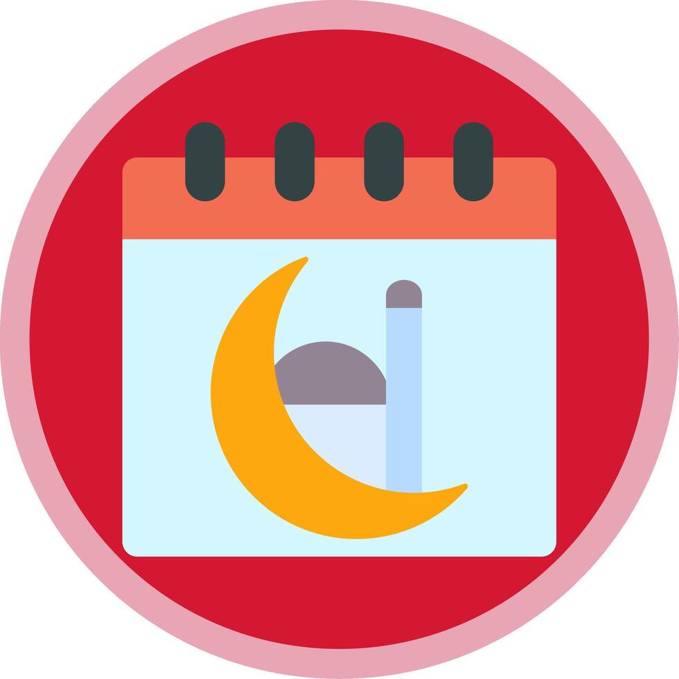 calendario plano multi circulo icono vector