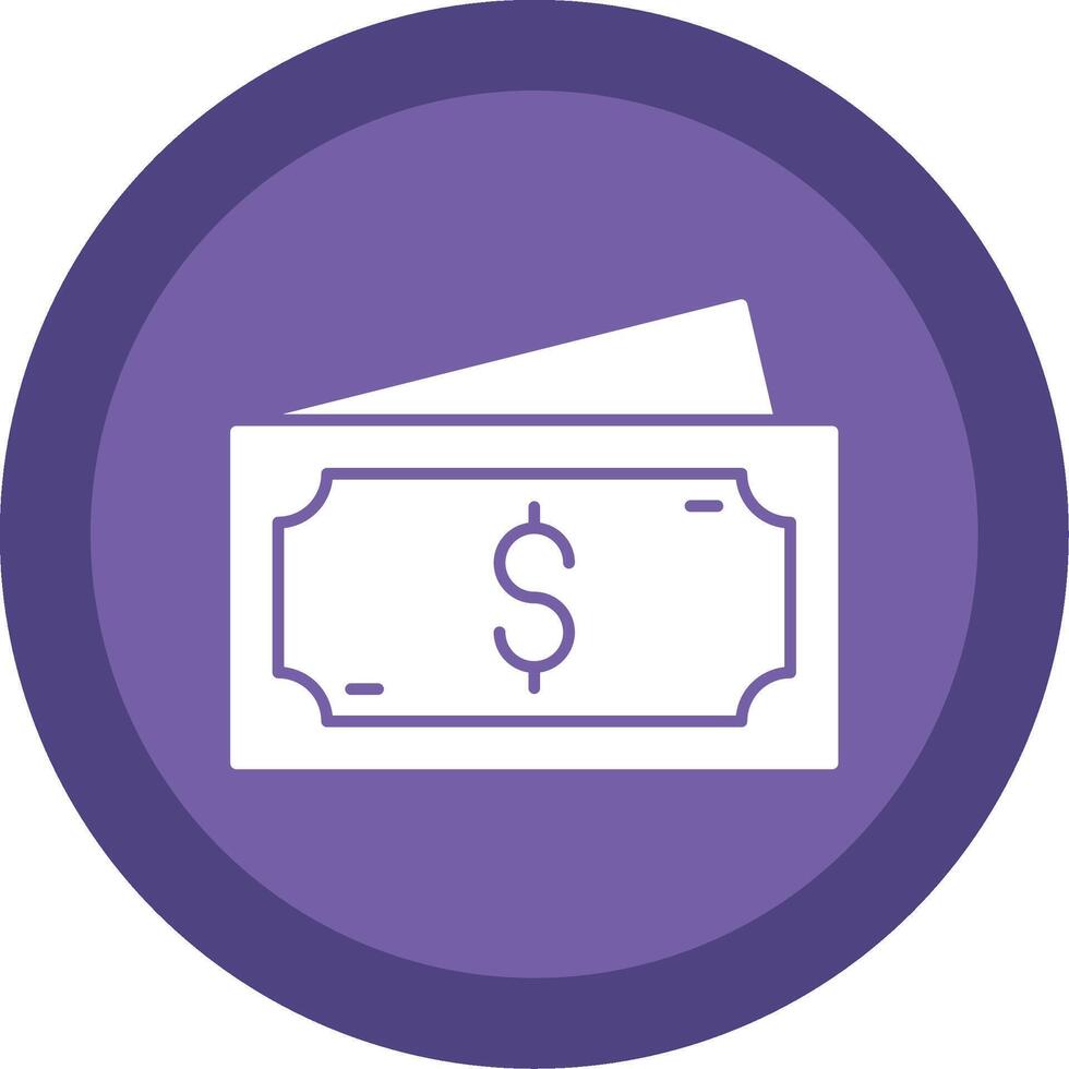 Dollar Glyph Multi Circle Icon vector