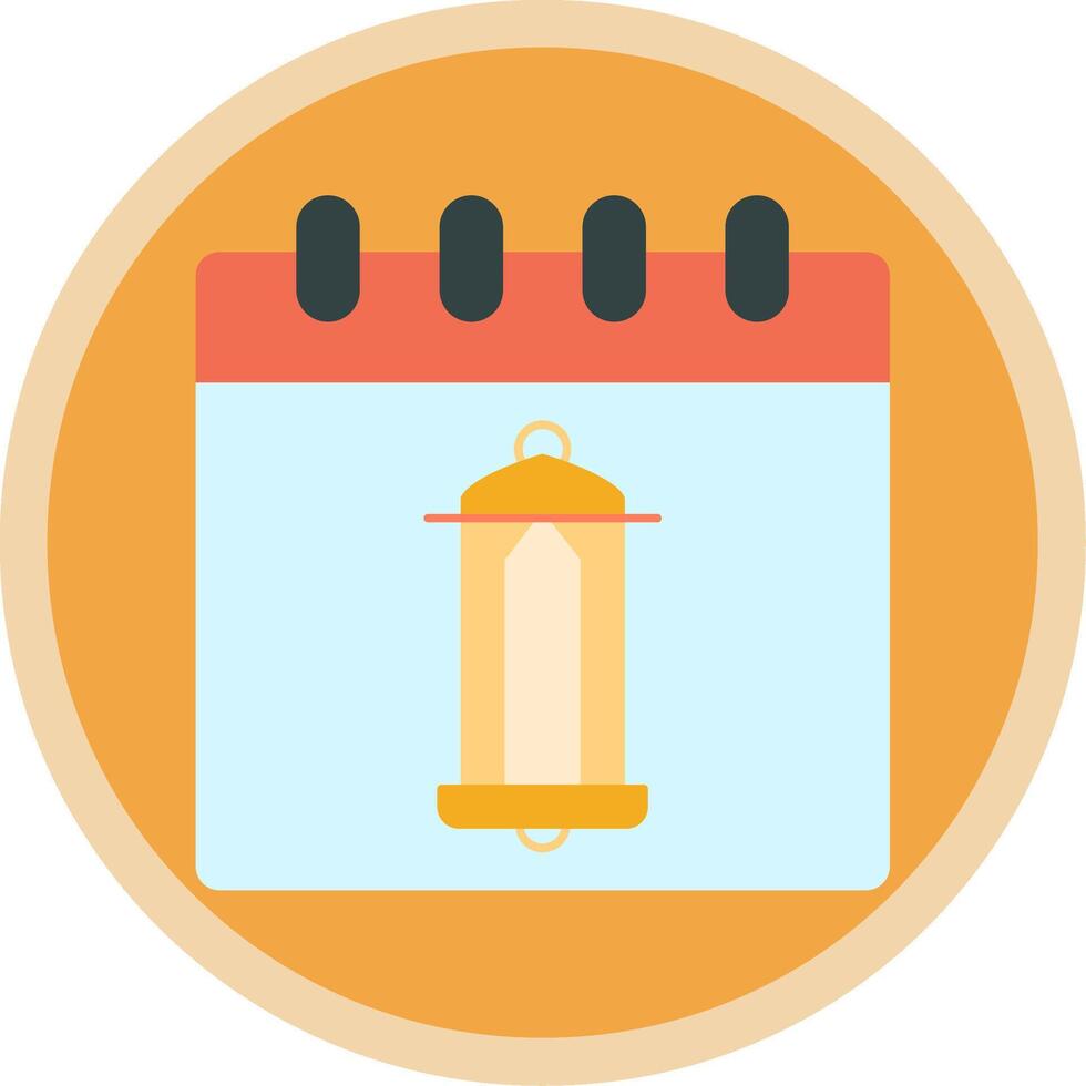 Calendar Flat Multi Circle Icon vector