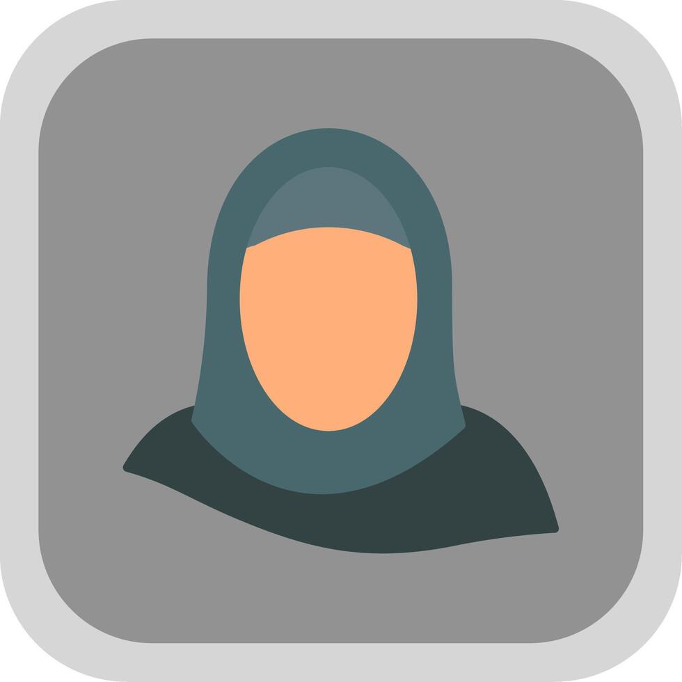 hijab plano redondo esquina icono vector