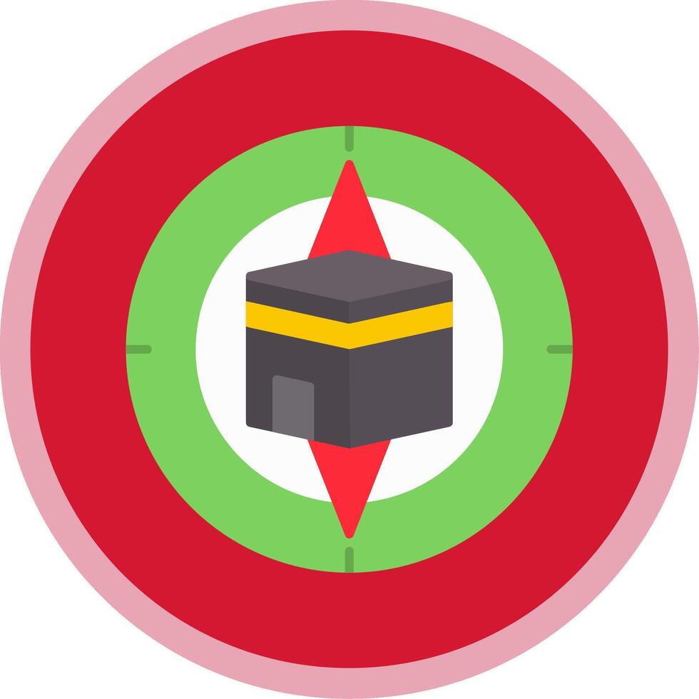 Qibla Compass Flat Multi Circle Icon vector