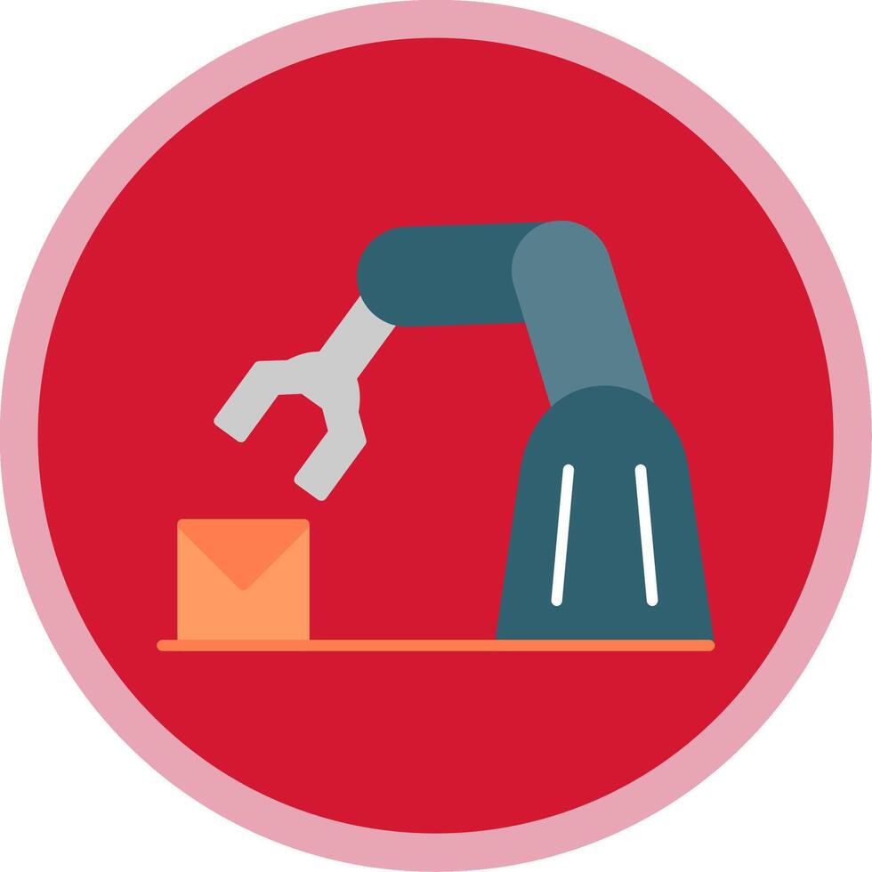 Robotic Arm Flat Multi Circle Icon vector