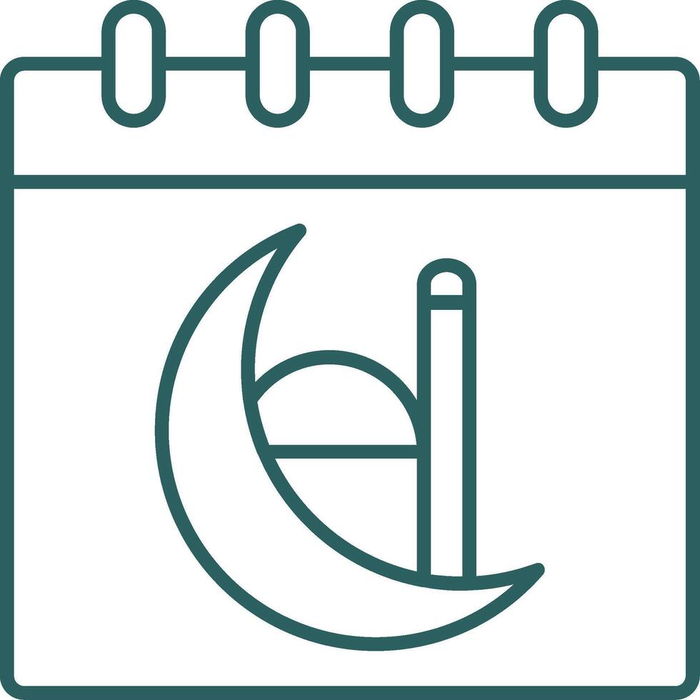 Calendar Line Gradient Round Corner Icon vector