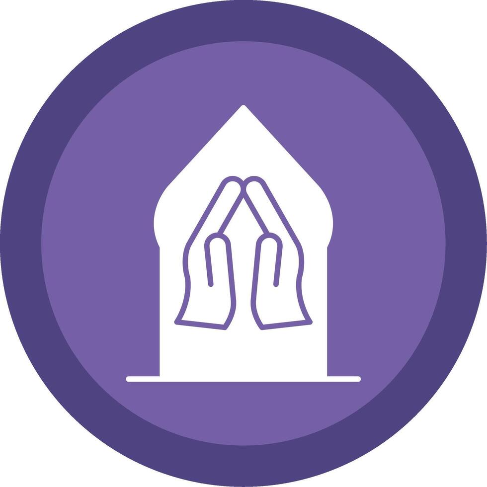 Pray Glyph Multi Circle Icon vector