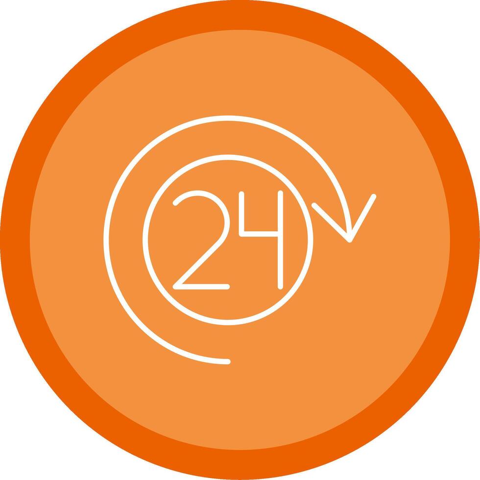 Open 24 Hours Line Multi Circle Icon vector