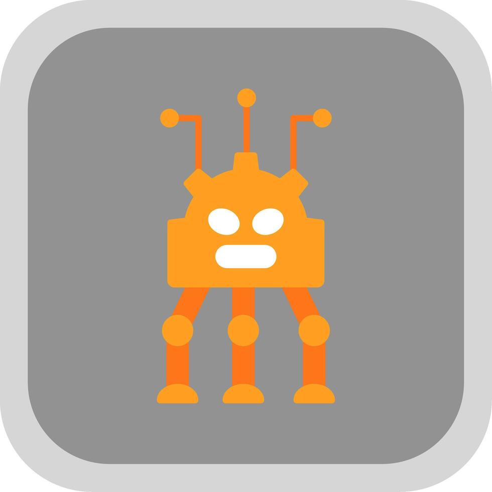 Robotics Flat Round Corner Icon vector