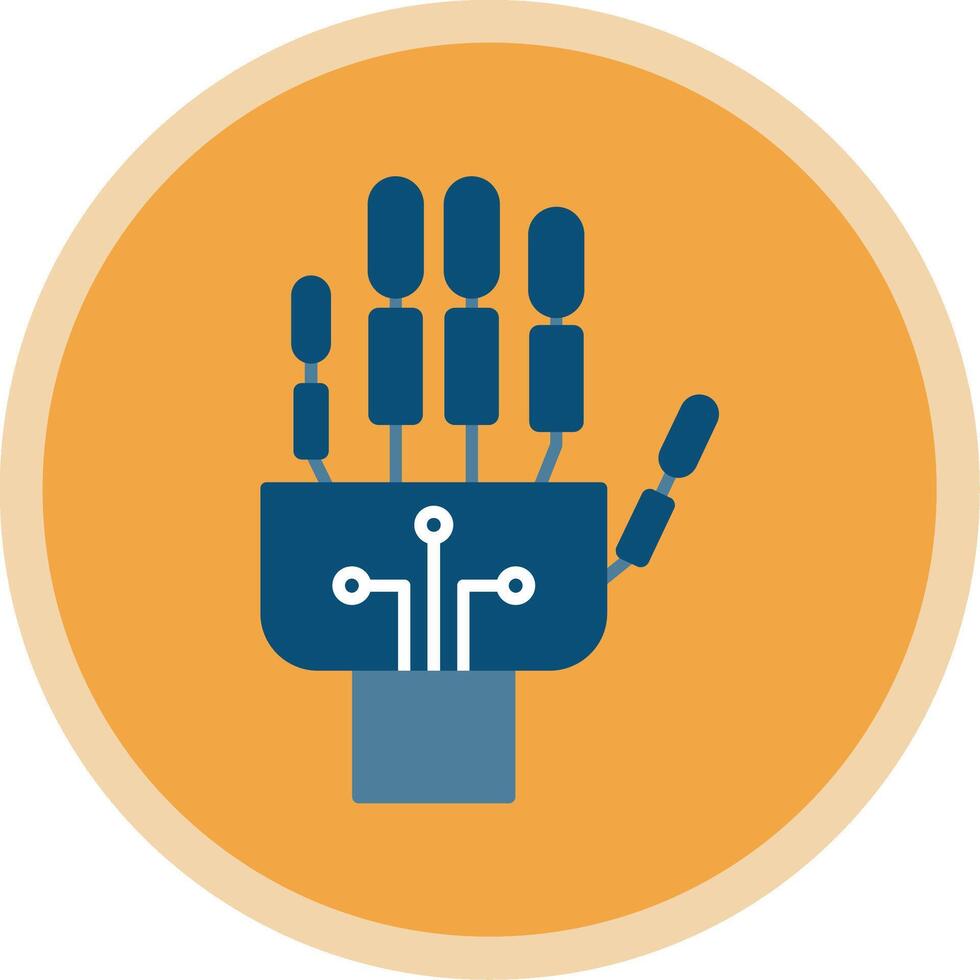 Robotics hand Flat Multi Circle Icon vector