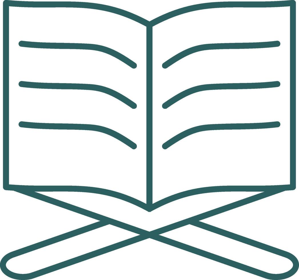 Quran Line Gradient Round Corner Icon vector