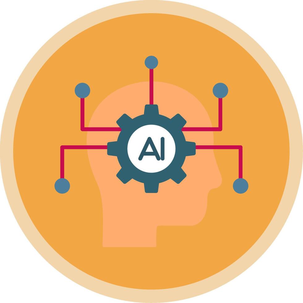 artificial inteligencia plano multi circulo icono vector