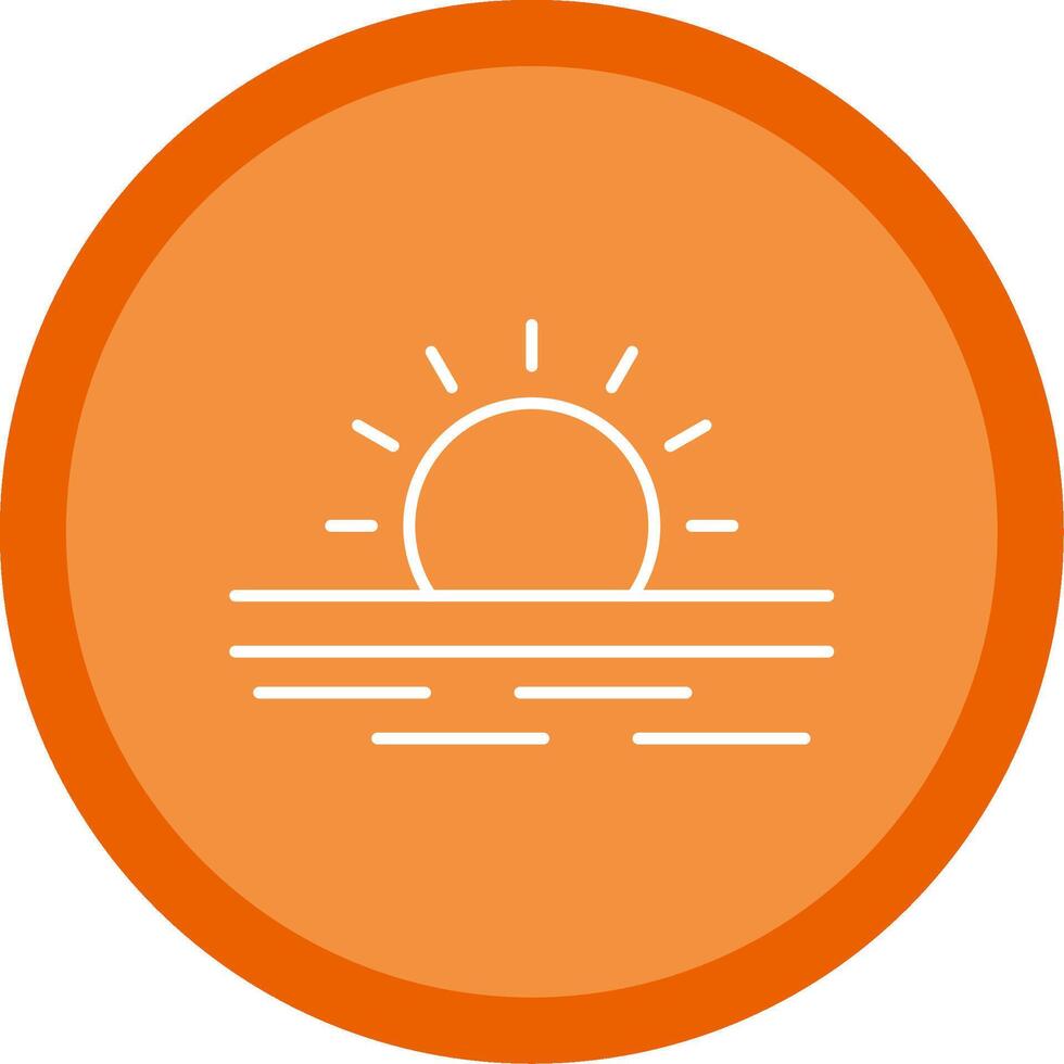 Ramadan Sunrise Line Multi Circle Icon vector