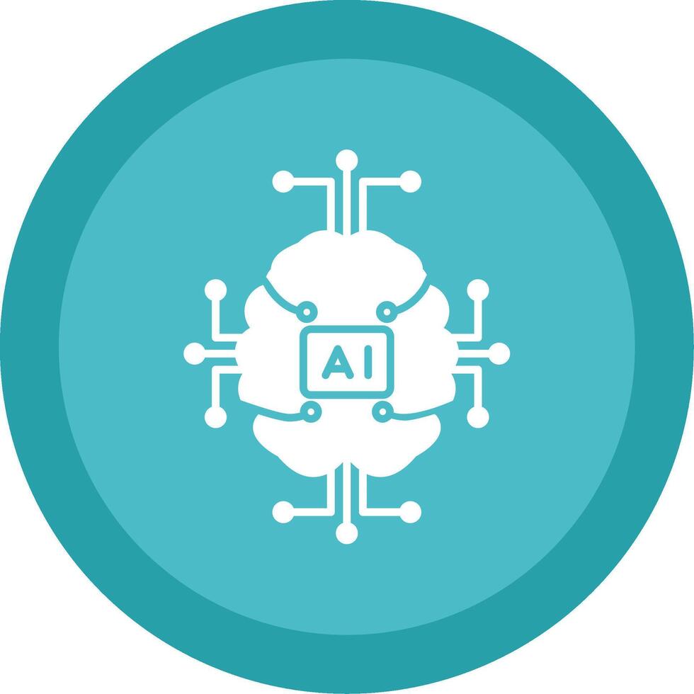Artificial Intelligence Glyph Multi Circle Icon vector