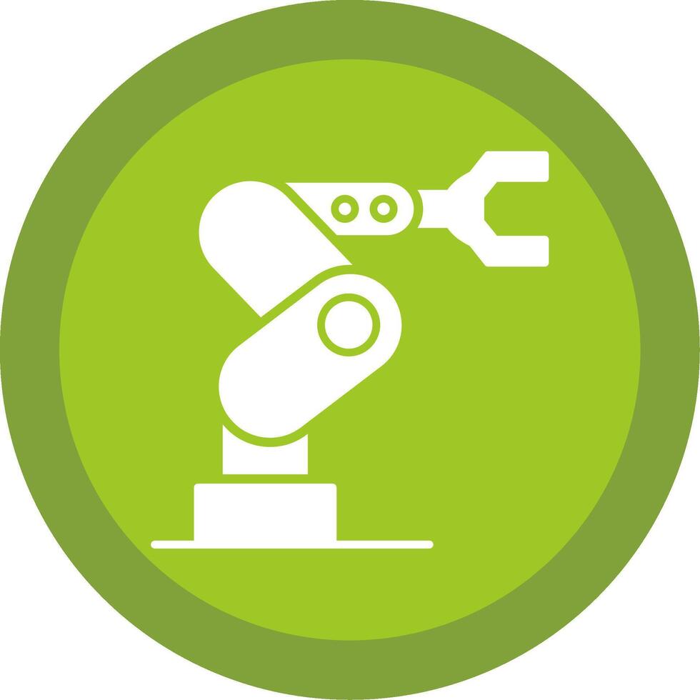 Industrial Robot Glyph Multi Circle Icon vector