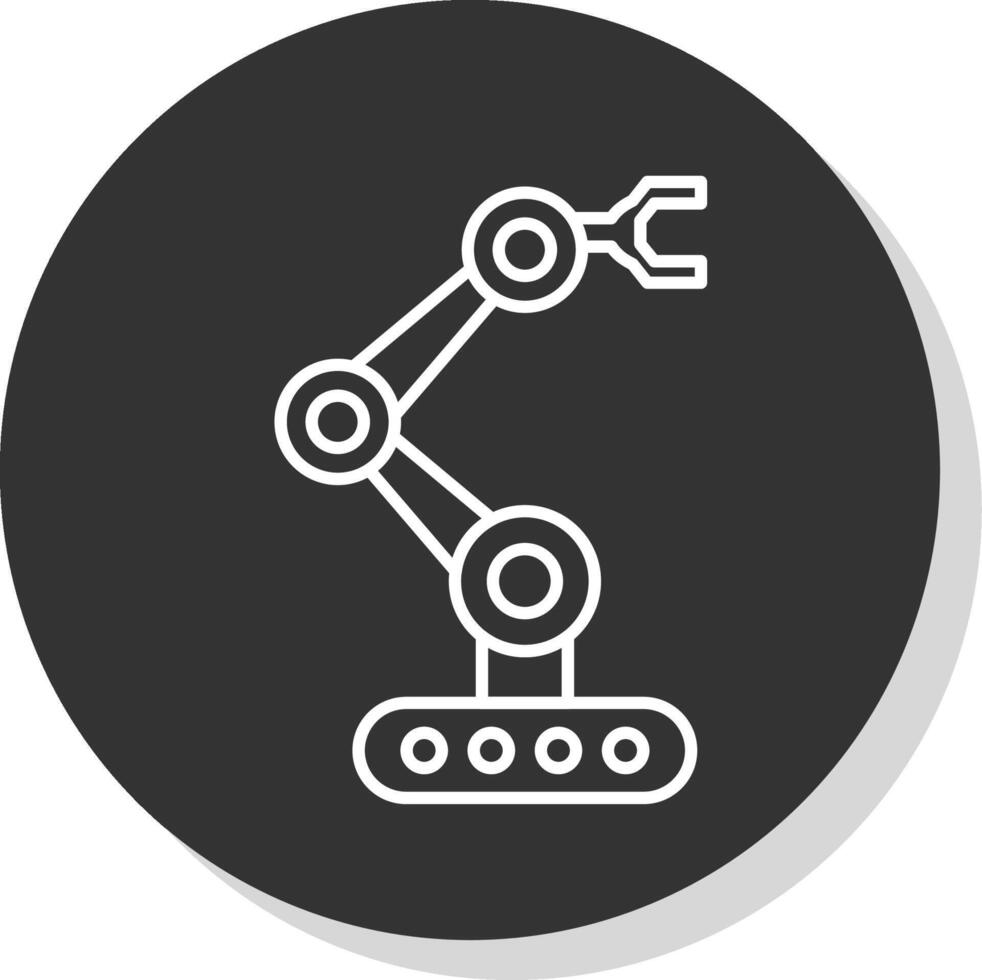 Robotics Line Grey Circle Icon vector