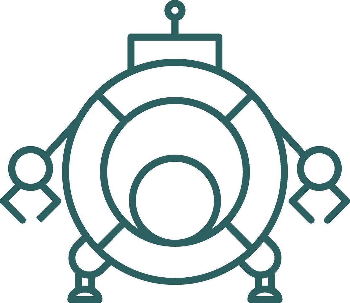 Robotics Line Gradient Round Corner Icon vector