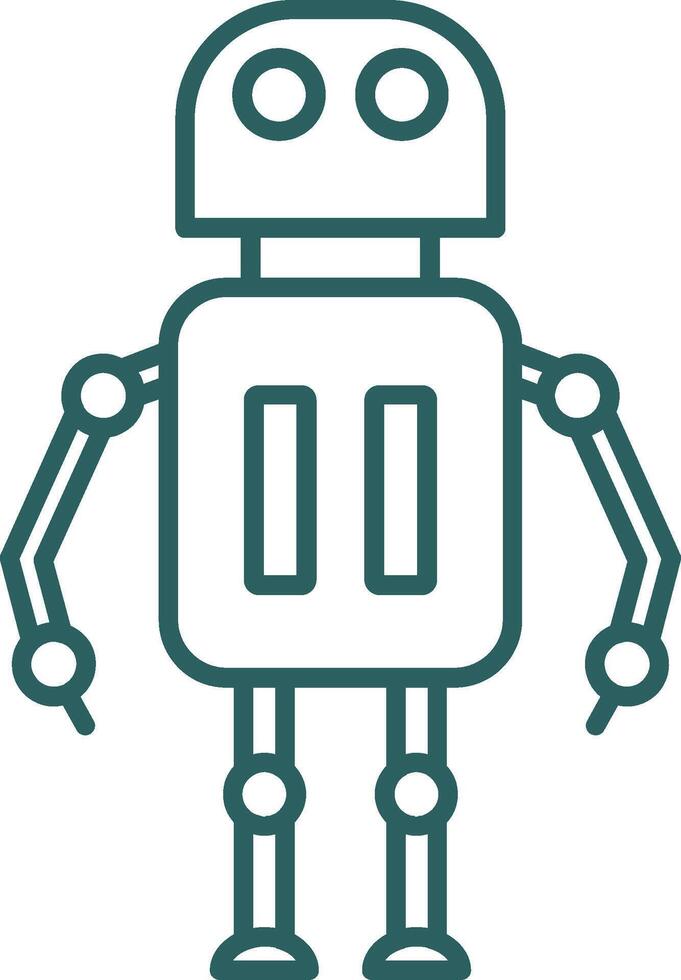 Robot Line Gradient Round Corner Icon vector