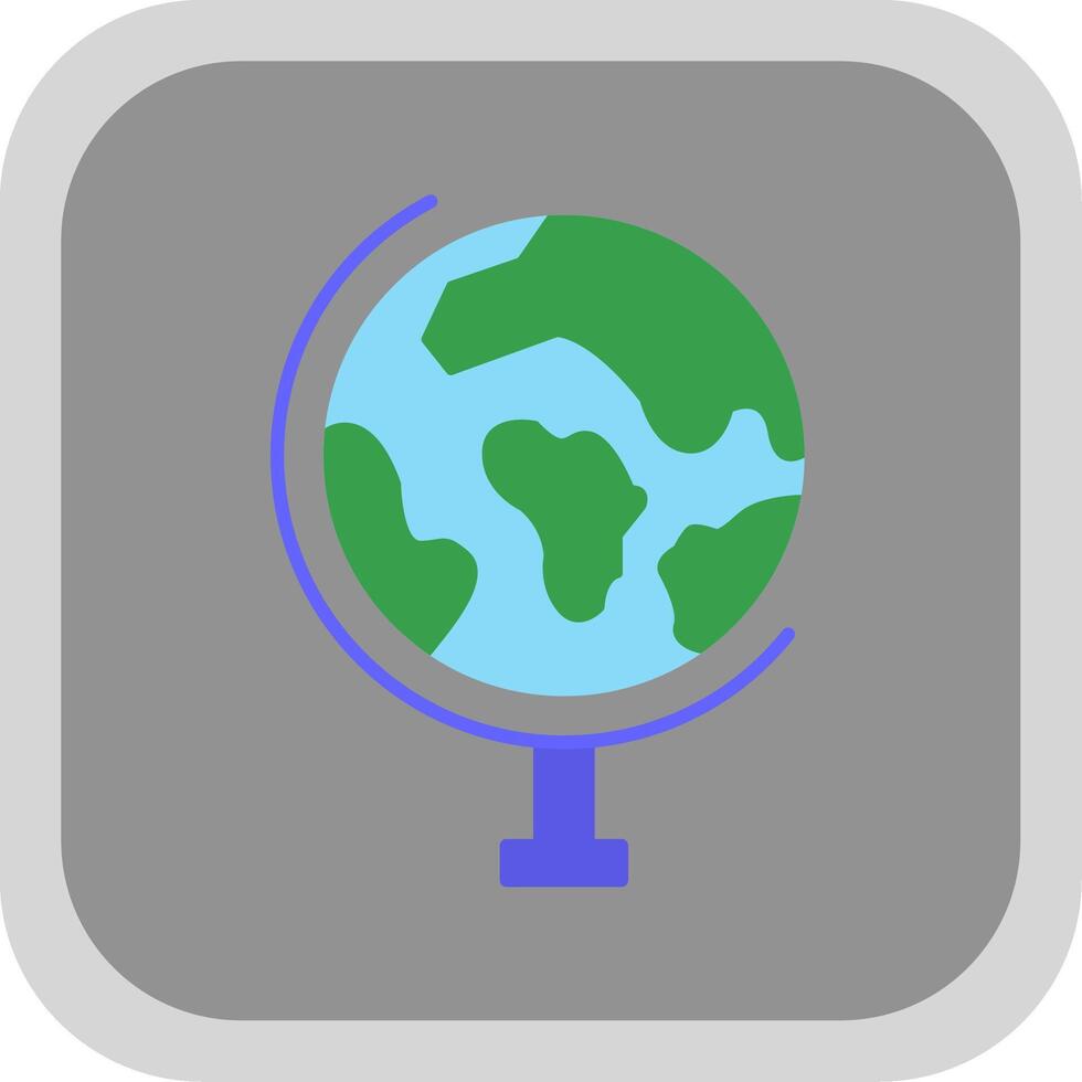 Globe Flat Round Corner Icon vector