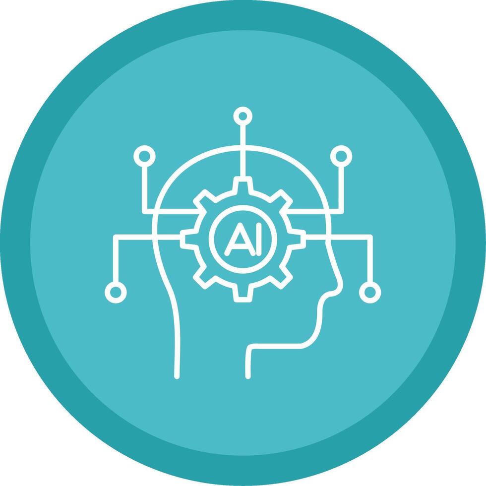 Artificial Intelligence Line Multi Circle Icon vector