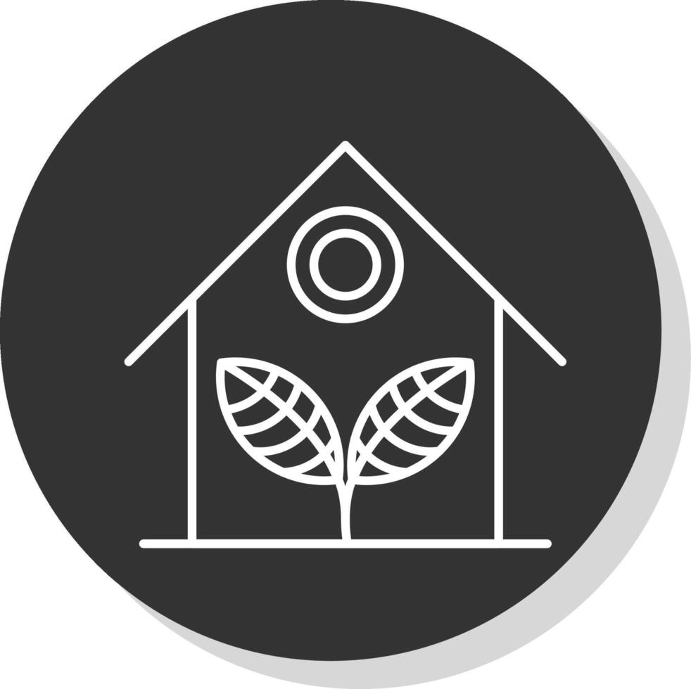 Greenhouse Line Grey Circle Icon vector