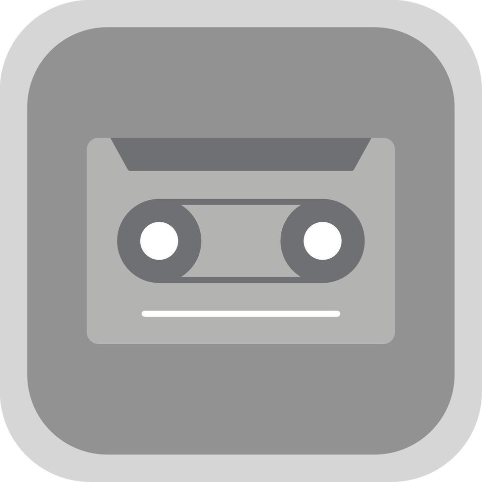 Cassette Flat Round Corner Icon vector