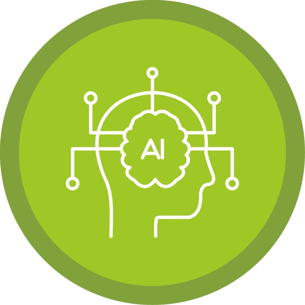 Artificial Intelligence Line Multi Circle Icon vector