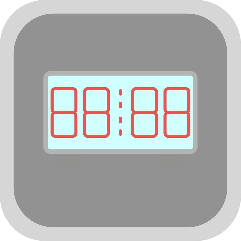 Digital Clock Flat Round Corner Icon vector