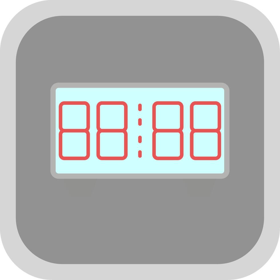 Digital Clock Flat Round Corner Icon vector