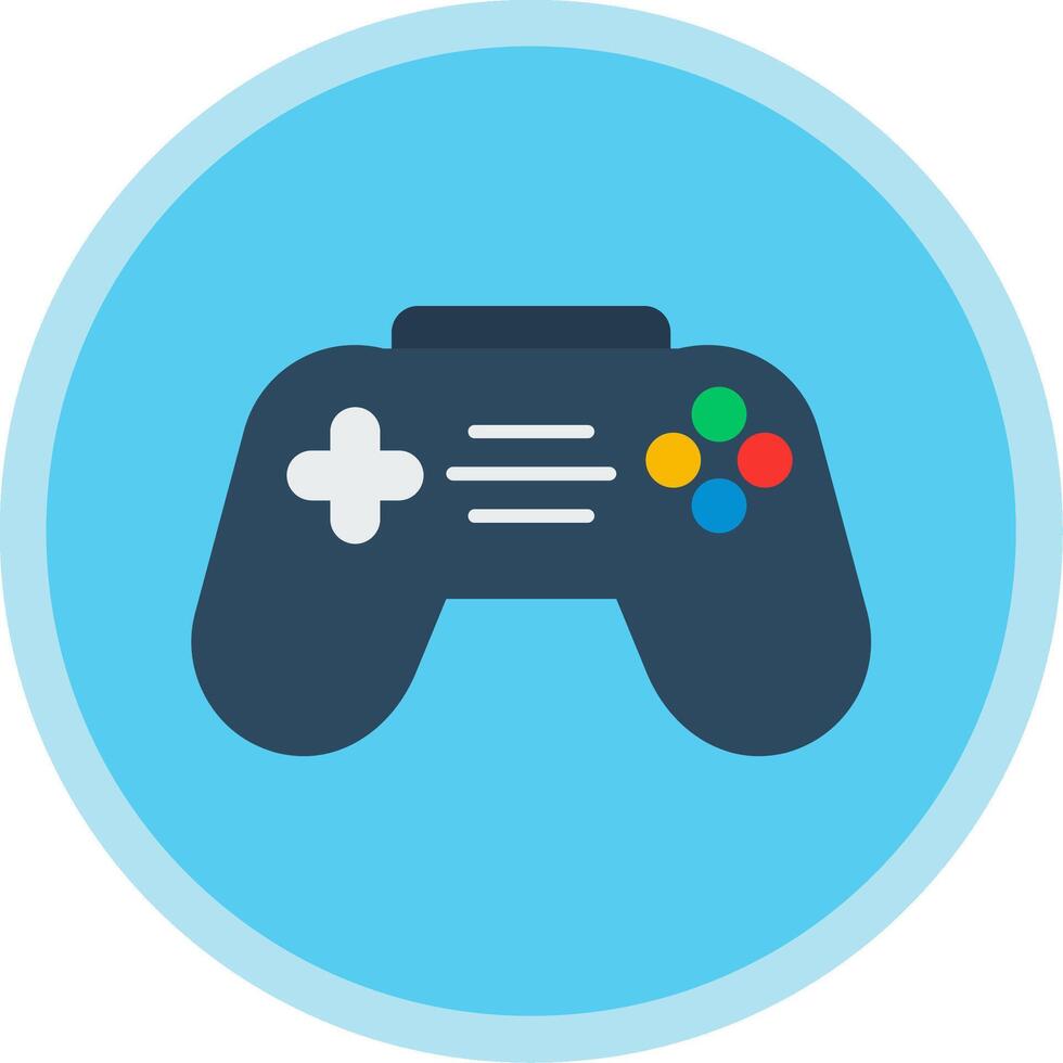 Joystick Flat Multi Circle Icon vector
