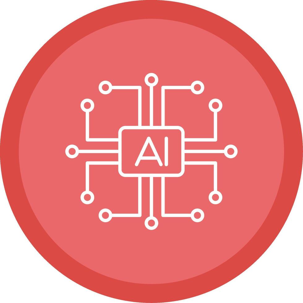 Artificial Intelligence Line Multi Circle Icon vector