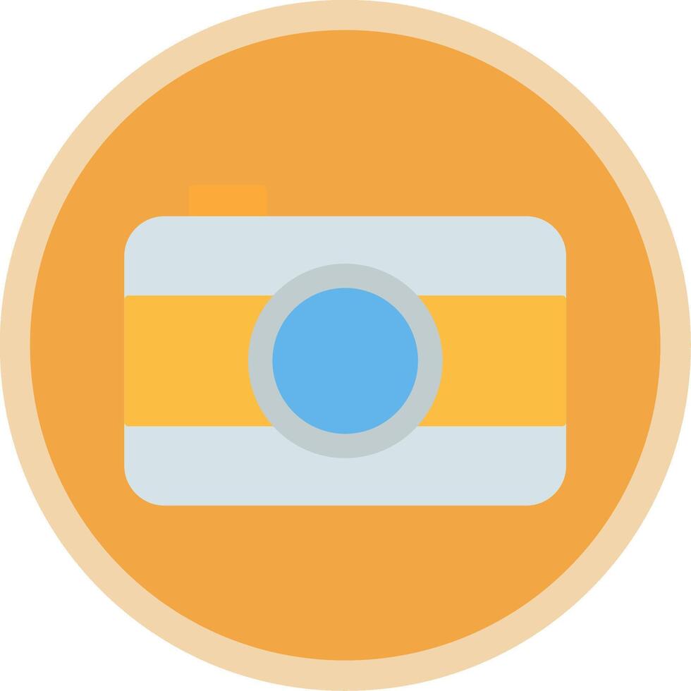 Old Came Flat Multi Circle Icon vector