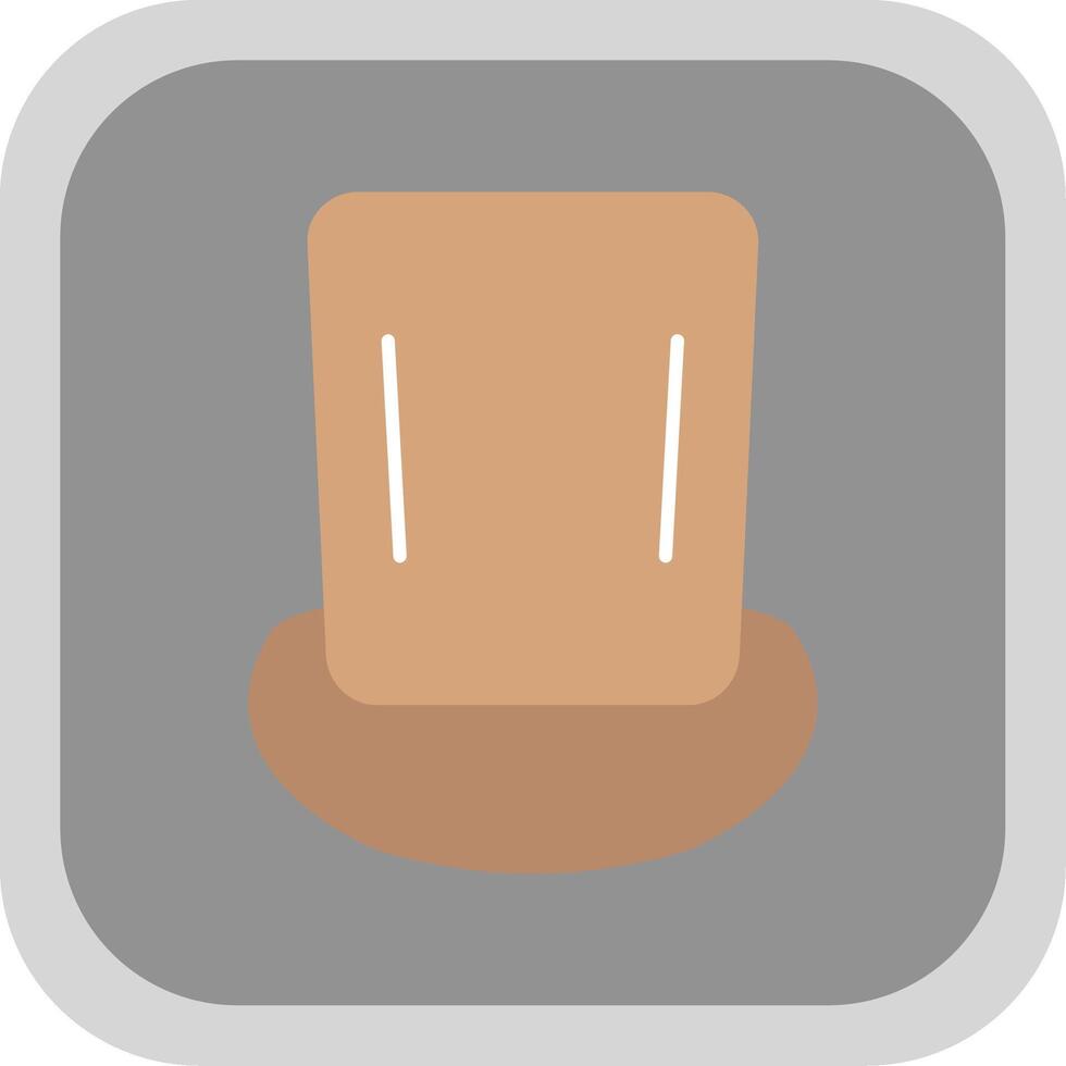 Top Hat Flat Round Corner Icon vector