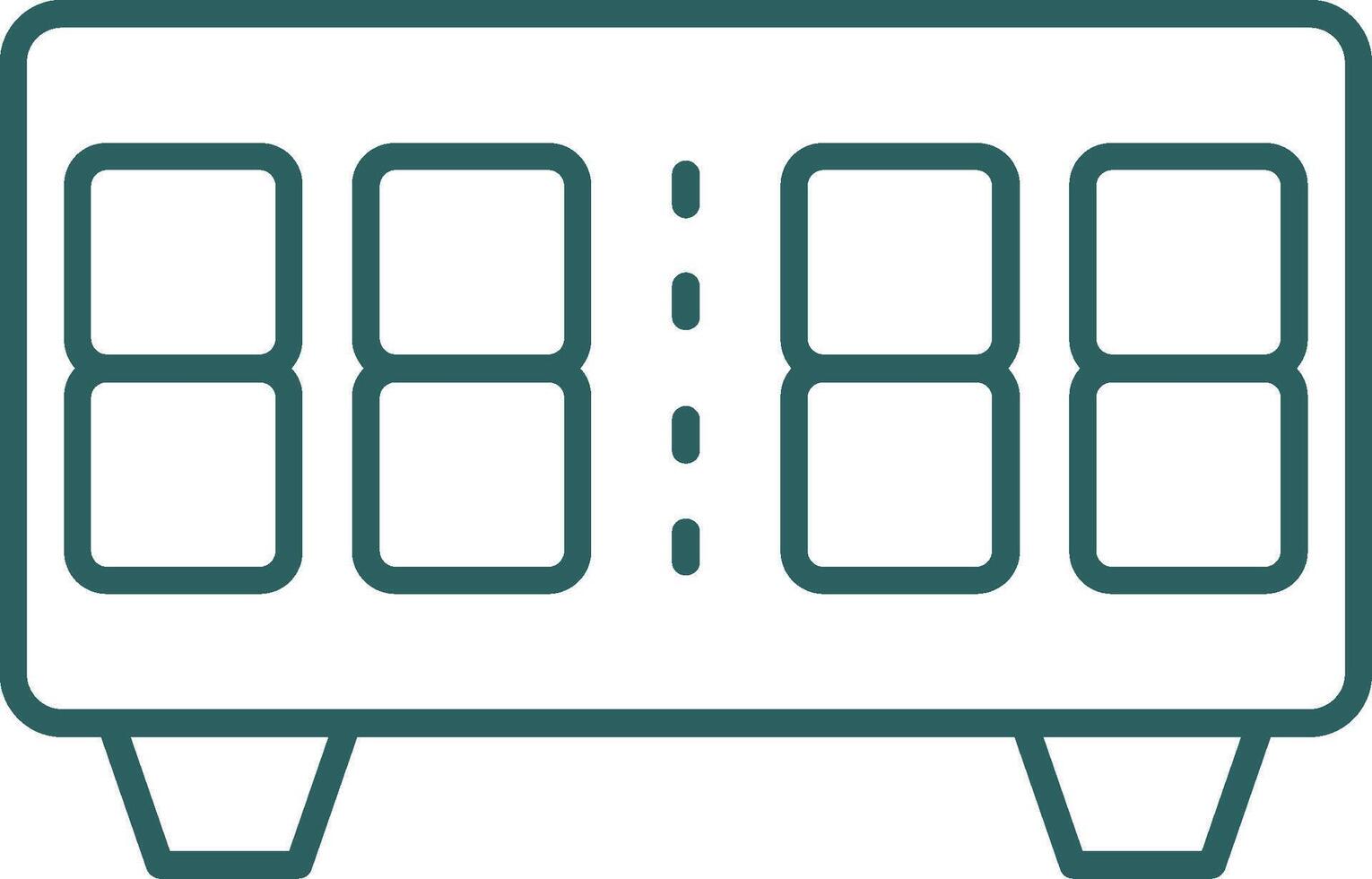 Digital Clock Line Gradient Round Corner Icon vector
