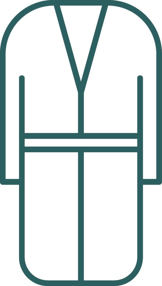 Bath Robe Line Gradient Round Corner Icon vector