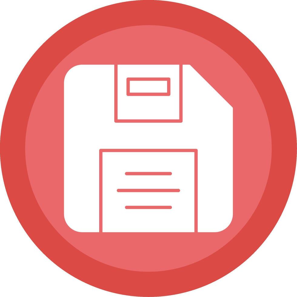 Diskette Glyph Multi Circle Icon vector