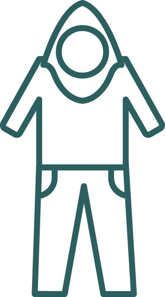 Coverall Line Gradient Round Corner Icon vector