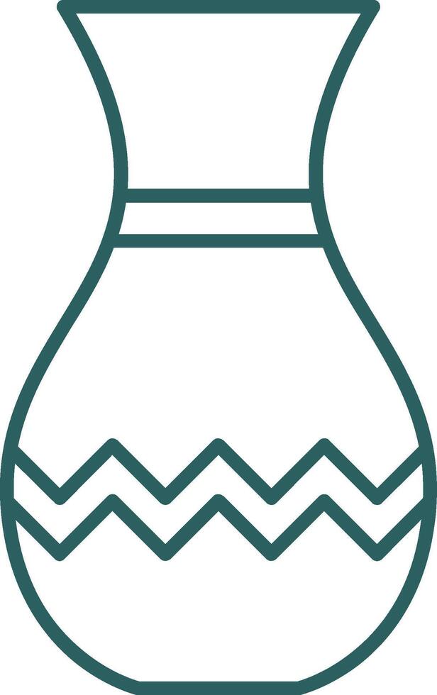 Vase Line Gradient Round Corner Icon vector