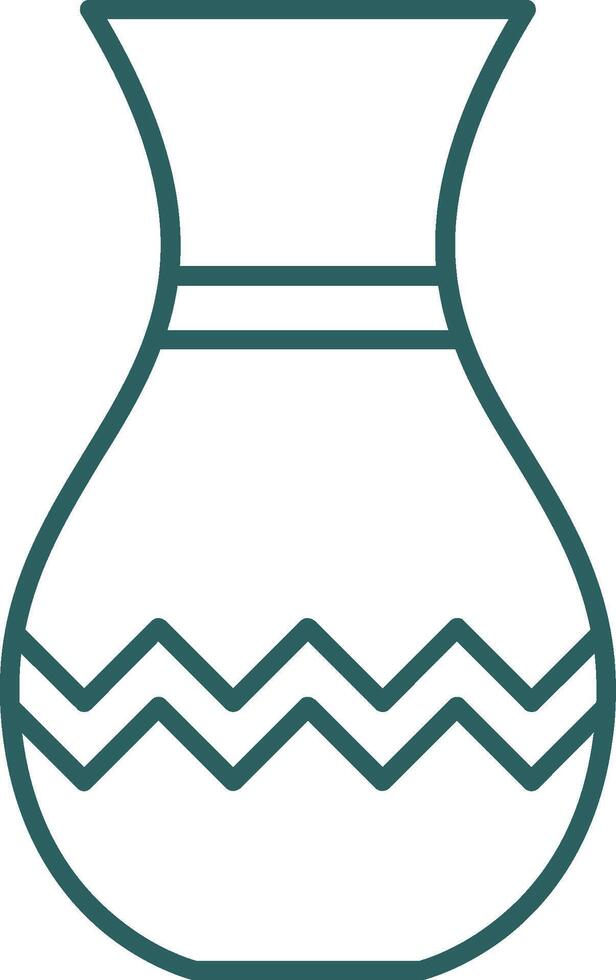 Vase Line Gradient Round Corner Icon vector